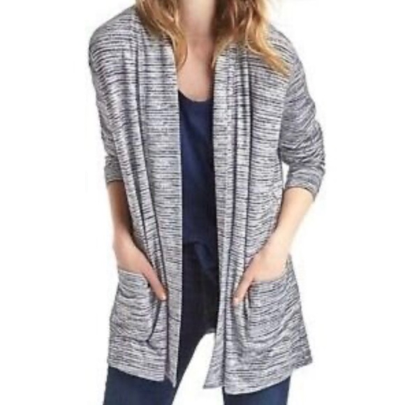 Gap Long Sleeve Striped Open Front Cardigan Blue Size Small - Picture 1 of 7